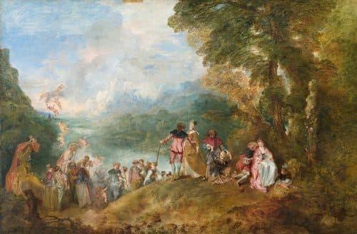 Pilgrimage to Cythera, so-called The Embarkation for Cythera — Antoine Watteau