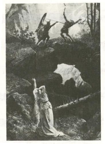 Hunding Siegmund fight — Arthur Rackham