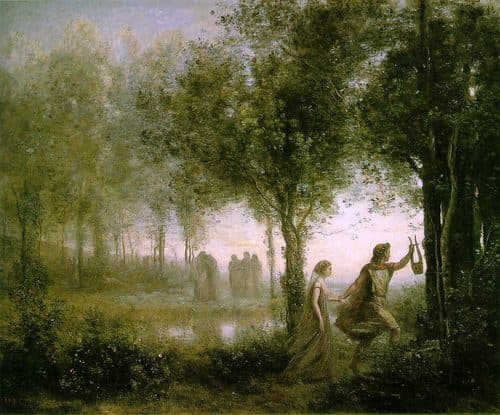 Orpheus Leading Eurydice from the Underworld — Camille Corot