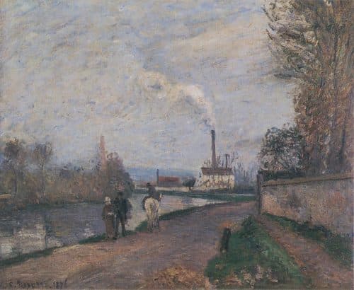 L'Oise à Pontoise, temp gris — Camille Pissarro