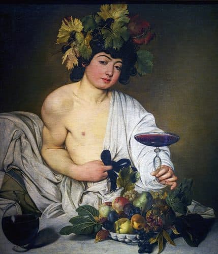 Italian:  Bacco Bacchustitle QS:P1476,it:"Bacco "label QS:Lit,"Bacco "label QS:Les,"Baco"label QS:Lfr,"Bacchus"label QS:Lhy,"Բաքոս"label QS:Lmk,"Бахус (Караваџо)"label QS:Lml,"ബാച്ചസ്"label QS:Lbr,"Bacchus"label QS:Lro,"Bacchus"label QS:Lca,"Bacus"label QS:Lth,"บาคคัส"label QS:Lde,"Bacchus"label QS:Lpt,"Baco"label QS:Lsl,"Bakh"label QS:Lfa,"باکوس (کاراواجو)"label QS:Lzh,"酒神巴克斯 (卡拉瓦喬)"label QS:Lda,"Bacchus"label QS:Ltr,"Bacchus"label QS:Lja,"バッカス"label QS:Lru,"Вакх (картина Караваджо)"label QS:Luk,"Вакх"label QS:Larz,"باخوس (لوحه 2)"label QS:Lpl,"Bachus"label QS:Lhe,"בכחוס"label QS:Lnl,"Bacchus"label QS:Lsv,"Bacchus"label QS:Lavk,"Bacchus (trutca ke Caravaggio)"label QS:Lfi,"Bacchus"label QS:Len,"Bacchus"label QS:Lcs,"Bakchus" — Caravaggio