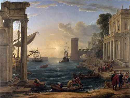 Seaport with the Embarkation of the Queen of Sheba — Claude Lorrain
