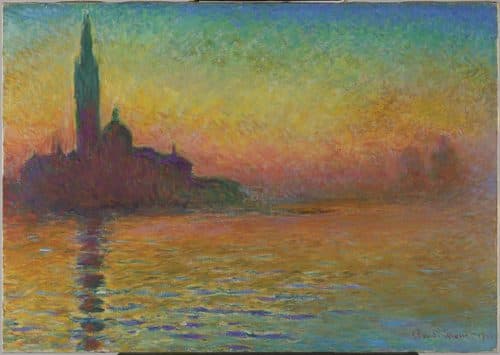 San Giorgio Maggiore, Twilightlabel QS:Len,"San Giorgio Maggiore, Twilight"label QS:Lcy,"San Giorgio Maggiore yn y Gwyll" — Claude Monet