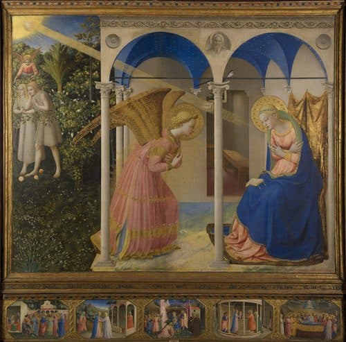 Polish:  Zwiastowanie Annunciationtitle QS:P1476,pl:"Zwiastowanie "label QS:Lpl,"Zwiastowanie "label QS:Lit,"Annunciazione"label QS:Lfr,"L'Annonciation"label QS:Leu,"Deikundea (Fra Angelico)"label QS:Lde,"Verkündigung"label QS:Lpt,"Anunciação"label QS:Lga,"Teachtaireacht an Aingil"label QS:Lhy,"Ավետում (Ֆրա Անջելիկո, Պրադո)"label QS:Lda,"Bebudelse"label QS:Lsl,"Oznanjenje"label QS:Lja,"受胎告知 (フラ・アンジェリコ、マドリード)"label QS:Lnl,"Annunciation"label QS:Lca,"L'Anunciació (Fra Angelico, Madrid)"label QS:Les,"La Anunciación"label QS:Len,"Annunciation"label QS:Lgl,"A Anunciasion"label QS:Lru,"Благовещение" — Fra Angelico