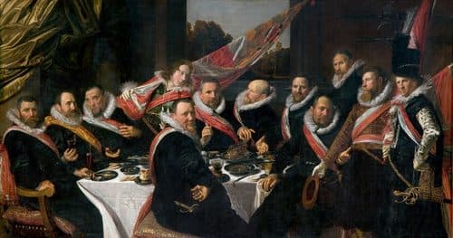 Banquet of the officers of the St George Civic Guard title QS:P1476,en:"Banquet of the officers of the St George Civic Guard "label QS:Len,"Banquet of the officers of the St George Civic Guard "label QS:Lsl,"Banket častnikov čete milice sv. Jurija leta 1616"label QS:Lja,"1616年の聖ゲオルギウス市民警備隊士官の宴会"label QS:Lfr,"Banquet des officiers du corps des archers de Saint-George, Haarlem 1616"label QS:Lnl,"Feestmaal van de officieren van de St. Jorisschutterij"label QS:Les,"Banquete de los arcabuceros de San Jorge de Haarlem"label QS:Lit,"banchetto degli ufficiali della guardia civica di s. giorgio, 1616"label QS:Lde,"Festmahl der Offiziere der St. Georg Schützengilde von Haarlem 1616"label QS:Lca,"Banquet dels arcabussers de Sant Jordi de Haarlem" — Frans Hals