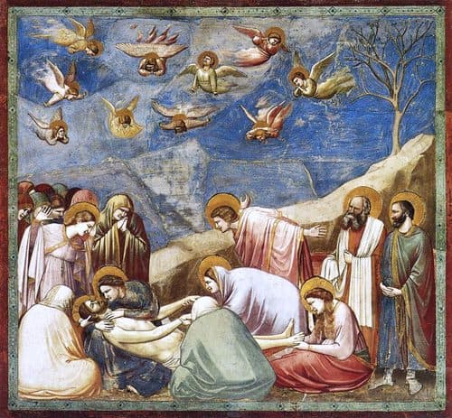 No. 36 Scenes from the Life of Christ: 20. Lamentation (The Mourning of Christ)label QS:Len,"No. 36 Scenes from the Life of Christ: 20. Lamentation (The Mourning of Christ)"label QS:Lde,"Freskenzyklus in der Arenakapelle in Padua (Scrovegni-Kapelle), Szene: Beweinung" — Giotto
