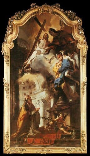 German:  Die Verehrung der Trinität durch den hl. Papst Clemens Pope St Clement Adoring the Trinitylabel QS:Lde,"Der Papst Klemens I. betet zur Hl. Trinität"label QS:Len,"Pope St Clement Adoring the Trinity"label QS:Lit,"San Clemente e la Trinità" — Giovanni Battista Tiepolo