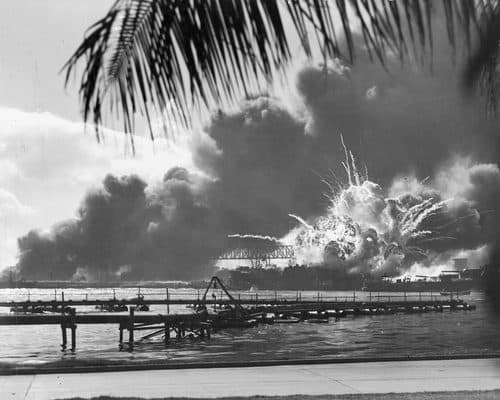 USS SHAW exploding Pearl Harbor Nara 80-G-16871 2 — Gustav Klimt