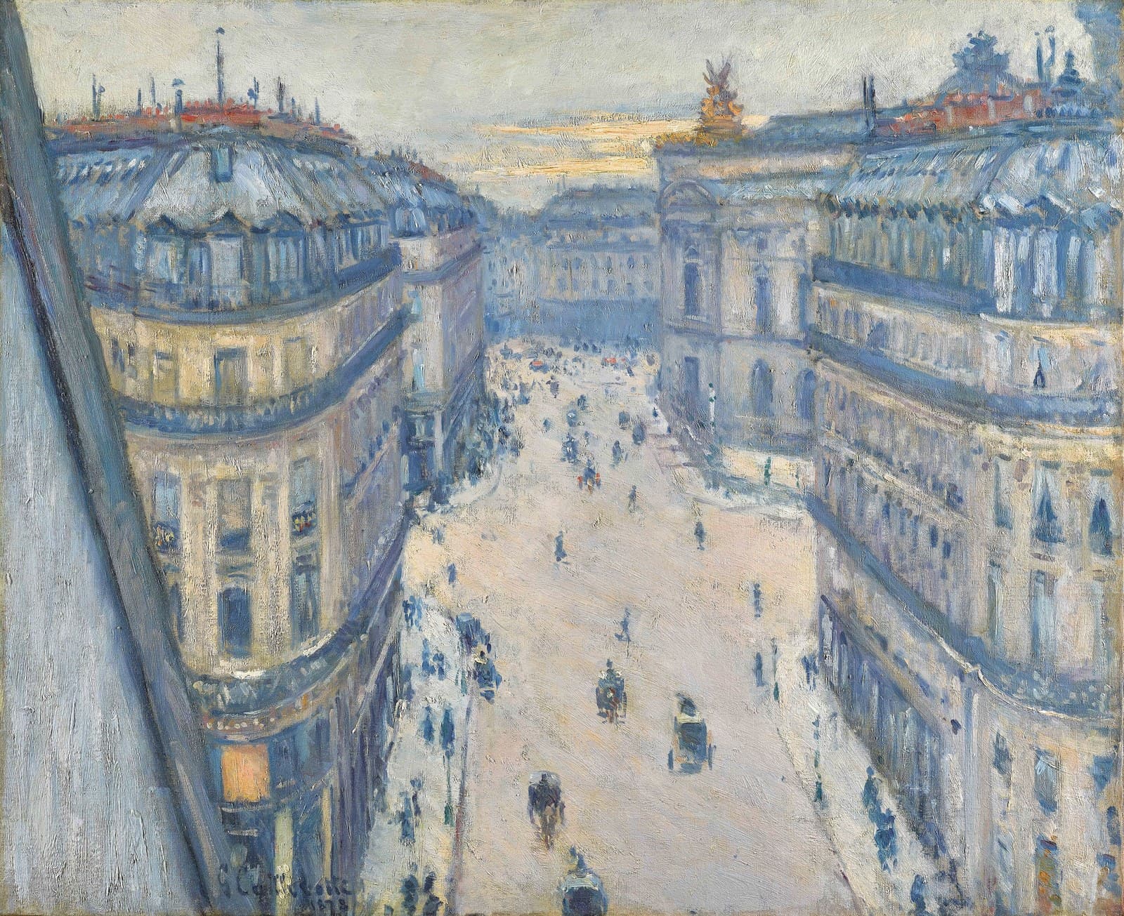 French:  Rue Halévy, vue d'un sixième étage Halévy Street, View from the Seventh Floortitle QS:P1476,fr:"Rue Halévy, vue d'un sixième étage "label QS:Lfr,"Rue Halévy, vue d'un sixième étage "label QS:Lavk,"Halévy nuda, wiks male teveaf vegem (trutca ke Caillebotte)"label QS:Len,"Halévy Street, View from the Seventh Floor"label QS:Lde,"Rue Halévy, Blick aus der sechsten Etage" — Gustave Caillebotte