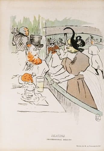 (Albi) Skating professional beauty, M'lle Liane de Lancy au palais de glace - Henri de Toulouse-Lautrec - Illustration pour le journal Le Rire - 1896 - Musée Toulouse-Lautrec — Henri de Toulouse-Lautrec