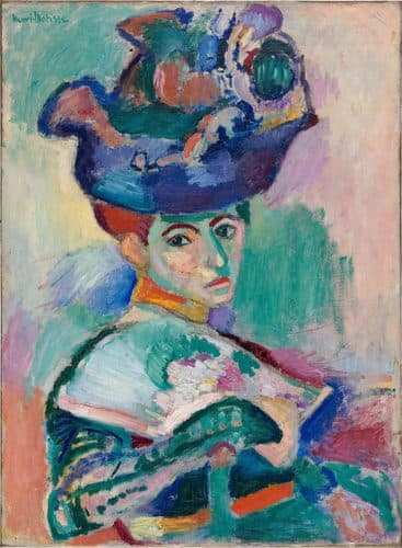 French:  Femme au chapeau Woman with a hattitle QS:P1476,fr:"Femme au chapeau "label QS:Lfr,"Femme au chapeau "label QS:Lit,"Donna con cappello"label QS:Lhu,"Nő kalappal"label QS:Lde,"Frau mit Hut"label QS:Lpt,"Mulher com chapéu"label QS:Lfa,"زنی با کلاه"label QS:Lzh,"戴帽子的女人"label QS:Lja,"帽子の女"label QS:Lsv,"Kvinna med hatt"label QS:Lpl,"Kobieta w kapeluszu"label QS:Lhe,"אישה עם כובע (אנרי מאטיס)"label QS:Lnl,"Woman with a Hat"label QS:Les,"Mujer con sombrero"label QS:Lko,"모자를 쓴 여인"label QS:Len,"Woman with a hat"label QS:Lpa,"ਹੈਟ ਵਾਲੀ ਮਹਿਲਾ"label QS:Lel,"Γυναίκα με καπέλο" — Henri Matisse