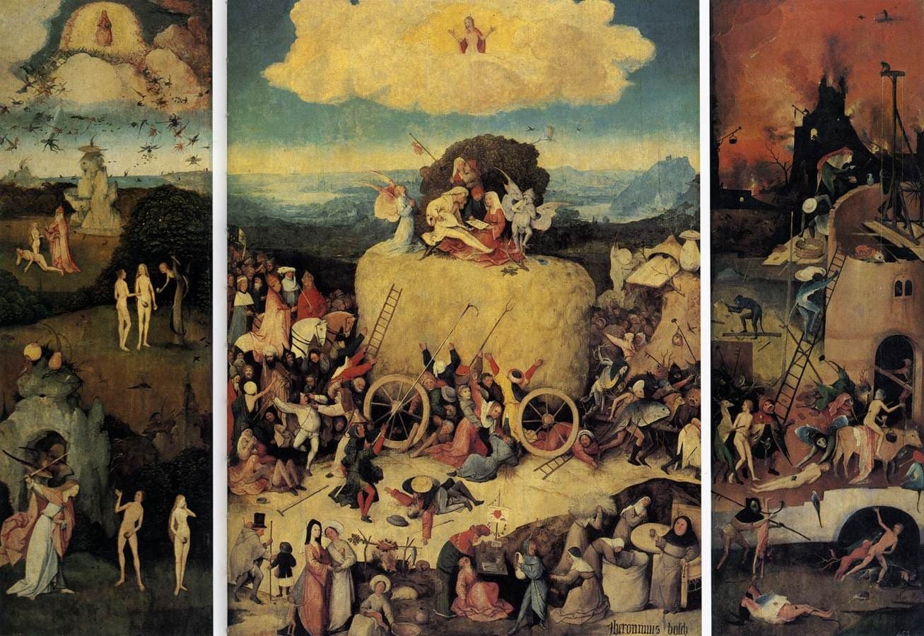 The Hay Wagon.
Alternative title(s): 

Hay Wain.[1] — Hieronymus Bosch