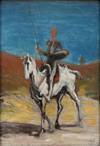 Don Quijote and Sancho Panza, drawn by Honoré Daumier, — Honoré Daumier