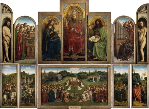 Ghent Altarpiece title QS:P1476,en:"Ghent Altarpiece "label QS:Len,"Ghent Altarpiece "label QS:Les,"Políptico de Gante"label QS:Lhu,"Genti oltár"label QS:Leu,"Bildots mistikoa"label QS:Last,"Polípticu de Gante"label QS:Lru,"Гентский алтарь"label QS:Lde,"Genter Altar"label QS:Lbe,"Генцкі алтар"label QS:Lhy,"Գենտի խորան"label QS:Lbg,"Гентски олтар"label QS:Lda,"Ghent altertavle"label QS:Lro,"Altarul din Ghent"label QS:Lja,"ヘントの祭壇画"label QS:Lsv,"Gentaltaret"label QS:Luk,"Гентський вівтар"label QS:Lzh-hant,"根特祭壇畫"label QS:Lzh-cn,"上帝的羔羊 (范·艾克兄弟)"label QS:Lfi,"Gentin alttari"label QS:Leo,"Genta altaro"label QS:Lit,"Polittico dell'Agnello Mistico"label QS:Lko,"헨트 제단화"label QS:Lfr,"L'Agneau mystique"label QS:Lel,"Πολύπτυχο της Γάνδης"label QS:Let,"Genti altar"label QS:Lcs,"Gentský oltář"label QS:Lhr,"Gentski oltar"label QS:Lsk,"Gentský oltár"label QS:Len-gb,"Ghent Altarpiece"label QS:Lcy,"Allorlun Gent"label QS:Lsr-el,"Gentski oltar"label QS:Lsh,"Gentski oltar"label QS:Lpt,"Retábulo de Ghent"label QS:Lnn,"Genthaltaret"label QS:Lsr,"Гентски олтар"label QS:Lsl,"Gentski oltar"label QS:Llb,"Genter Altor"label QS:Lhe,"תמונת המזבח של גנט"label QS:Lth,"ฉากแท่นบูชาเกนต์"label QS:Lid,"ghent altarpiece"label QS:Lpl,"Ołtarz Gandawski"label QS:Lnb,"Ghent altertavle"label QS:Lnl,"Het Lam Gods"label QS:Lzh,"根特祭坛画"label QS:Lca,"L'adoració de l'Anyell Místic"label QS:Lzh-hk,"根特祭壇畫"label QS:Larz,"تقديس الحمل"label QS:Lsr-ec,"Гентски олтар"label QS:Lar,"تقديس الحمل"label QS:Lzh-hans,"根特祭坛画"label QS:Lmk,"Гентски олтар" — Jan van Eyck