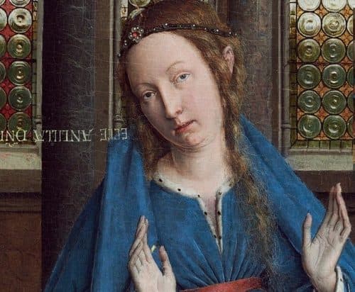 Annunciation (van Eyck, Washington) Mary — Jan van Eyck