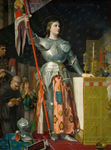French:  Jeanne d’Arc au sacre du roi Charles VII, dans la cathédrale de ReimsJoan of Arc at the Coronation of Charles VIItitle QS:P1476,fr:"Jeanne d’Arc au sacre du roi Charles VII, dans la cathédrale de Reims"label QS:Lfr,"Jeanne d’Arc au sacre du roi Charles VII, dans la cathédrale de Reims"label QS:Les,"Juana de Arco en la Coronación de Carlos VII en la catedral de Reims"label QS:Lit,"Giovanna d'Arco all'incoronazione del re Carlo VII nella cattedrale di Reims"label QS:Len,"Joan of Arc at the Coronation of Charles VII" — Jean-Auguste-Dominique Ingres