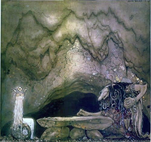 So, how is your appetite, troll mother continuedlabel QS:Lsv,"Nå, hur är det med aptiten fortsatte trollmor"label QS:Len,"So, how is your appetite, troll mother continued" — John Bauer