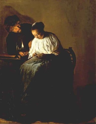 Man offering money to a young woman — Judith Leyster
