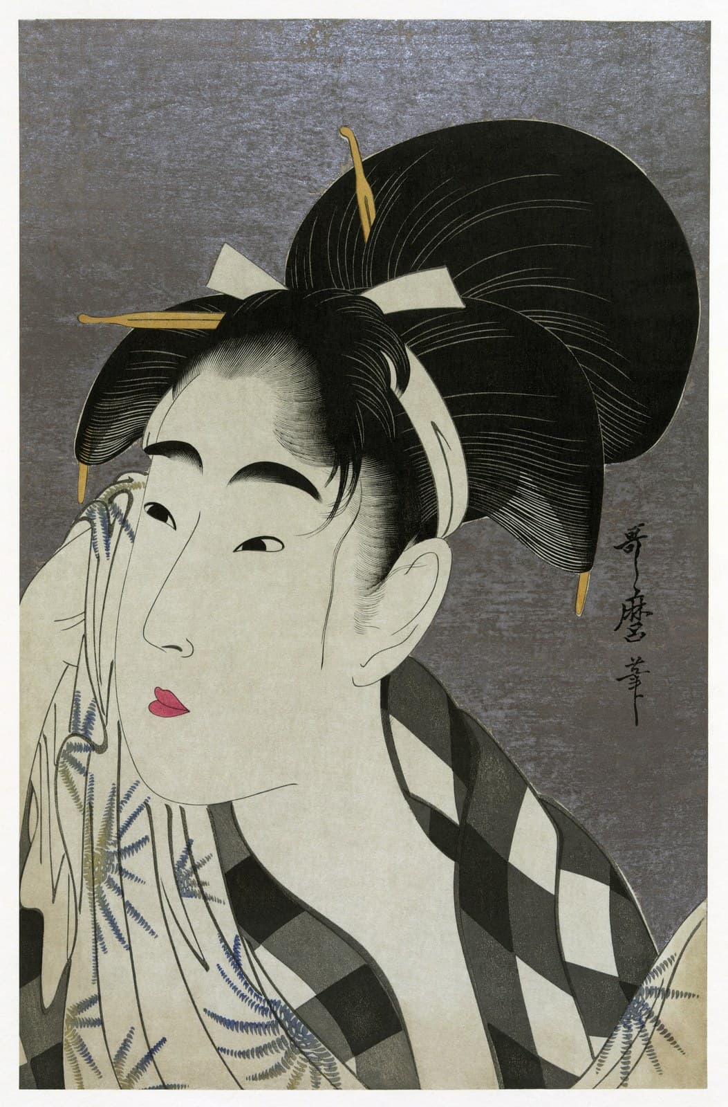 Ase o fuku onna2 — Kitagawa Utamaro