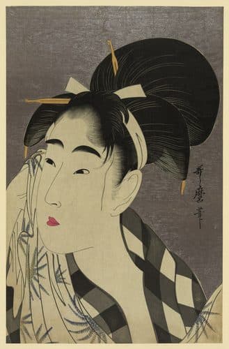 Ase o fuku onna — Kitagawa Utamaro