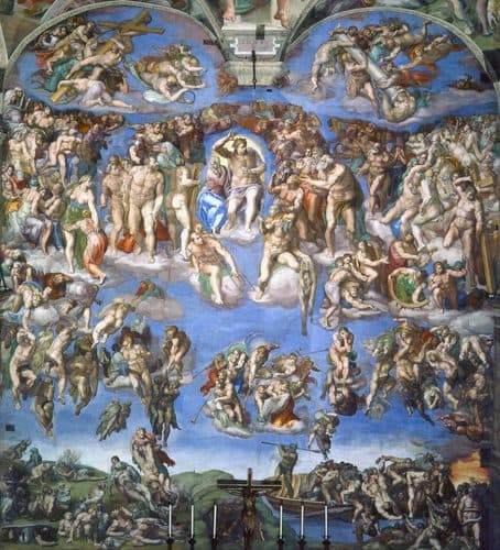 The Last Judgment (Fresco, Sistine Chapel Altar Wall) title QS:P1476,en:"The Last Judgment (Fresco, Sistine Chapel Altar Wall) "label QS:Len,"The Last Judgment (Fresco, Sistine Chapel Altar Wall) "label QS:Les,"El Juicio Final"label QS:Lyue,"末日審判 (畫)"label QS:Lam,"የፍርድ ቀን"label QS:Lca,"Judici Final de la capella Sixtina"label QS:Lde,"Das Jüngste Gericht"label QS:Lbe,"Страшны суд, Мікеланджэла"label QS:Lfa,"قضاوت نهایی (میکل آنژ)"label QS:Lbg,"Страшният съд"label QS:Lda,"Den dommedag"label QS:Lro,"Judecata de Apoi"label QS:Lja,"最後の審判"label QS:Lko,"최후의 심판"label QS:Lsk,"Posledný súd"label QS:Lcs,"Poslední soud"label QS:Lhe,"יום הדין האחרון"label QS:Lla,"Extremum Iudicium"label QS:Lka,"განკითხვის დღე"label QS:Lio,"La Lasta Judiko"label QS:Lfi,"Viimeinen tuomio"label QS:Lhyw,"Վերջին դատաստանը"label QS:Leo,"La Lasta Juĝo"label QS:Lta,"கடைசித் தீர்ப்பு"label QS:Lit,"Giudizio universale"label QS:Lzh,"最后的审判"label QS:Lfr,"Le Jugement dernier"label QS:Lcy,"Y Farn Olaf"label QS:Lhr,"Posljednji sud (Michelangelo)"label QS:Lmk,"Страшниот суд"label QS:Laz,"Qiyamət günü"label QS:Ltr,"The Last Judgment"label QS:Lsu,"Viimeinen tuomio"label QS:Lsr,"Страшни суд (Микеланђело)"label QS:Lvi,"Sự phán xét cuối cùng"label QS:Lmt,"Il-Ġudizzju Universali"label QS:Llv,"Pastarā tiesa (Mikelandželo)"label QS:Lpt,"Juízo Final"label QS:Llt,"Paskutinis teismas"label QS:Lsl,"Poslednja sodba"label QS:Lth,"การตัดสินครั้งสุดท้าย"label QS:Lhy,"Ահեղ դատաստան"label QS:Lga,"An Breithiúnas Deireanach"label QS:Lid,"Pengadilan Terakhir"label QS:Lpl,"Sąd Ostateczny"label QS:Lnb,"Dommedag"label QS:Lnl,"Het laatste oordeel"label QS:Lsv,"Yttersta domen"label QS:Lpa,"ਅੰਤਮ ਨਿਆਂ"label QS:Lru,"Страшный суд"label QS:Luk,"Страшний суд"label QS:Lgl,"Xuízo Final"label QS:Lar,"الحساب الأخير"label QS:Lwuu,"最后个审判 (壁画)" — Michelangelo