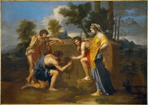 French:  Les Bergers d'Arcadie Et in Arcadia egotitle QS:P1476,fr:"Les Bergers d'Arcadie "label QS:Lfr,"Les Bergers d'Arcadie "label QS:Lit,"Et in Arcadia ego"label QS:Lca,"Et in Arcadia ego"label QS:Lde,"Et in Arcadia ego"label QS:Lvi,"Et in Arcadia ego"label QS:Lpt,"Et in Arcadia ego"label QS:Lhy,"Et in Arcadia ego"label QS:Lbg,"Et in Arcadia ego"label QS:Lbr,"Et in Arcadia ego"label QS:Lka,"არკადიელიმწყემსები"label QS:Lja,"我アルカディアにもあり"label QS:Luk,"Et in Arcadia ego"label QS:Lnl,"Et in Arcadia ego"label QS:Lsv,"Et in Arcadia ego"label QS:Lpl,"Et in Arcadia Ego"label QS:Lnb,"Et in Arcadia ego"label QS:Lla,"Et in Arcadia ego"label QS:Lru,"Et in Arcadia ego"label QS:Les,"Et in Arcadia ego"label QS:Lko,"아르카디아에도 나는 있다"label QS:Len,"Et in Arcadia ego"label QS:Lel,"Et in Arcadia ego" — Nicolas Poussin