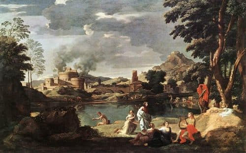 Nicolas Poussin - Landscape with Orpheus and Euridice - WGA18321 — Nicolas Poussin