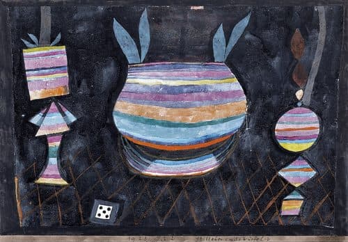 Still Life with Dicelabel QS:Les,"Bodegón con dado"label QS:Len,"Still Life with Dice" — Paul Klee