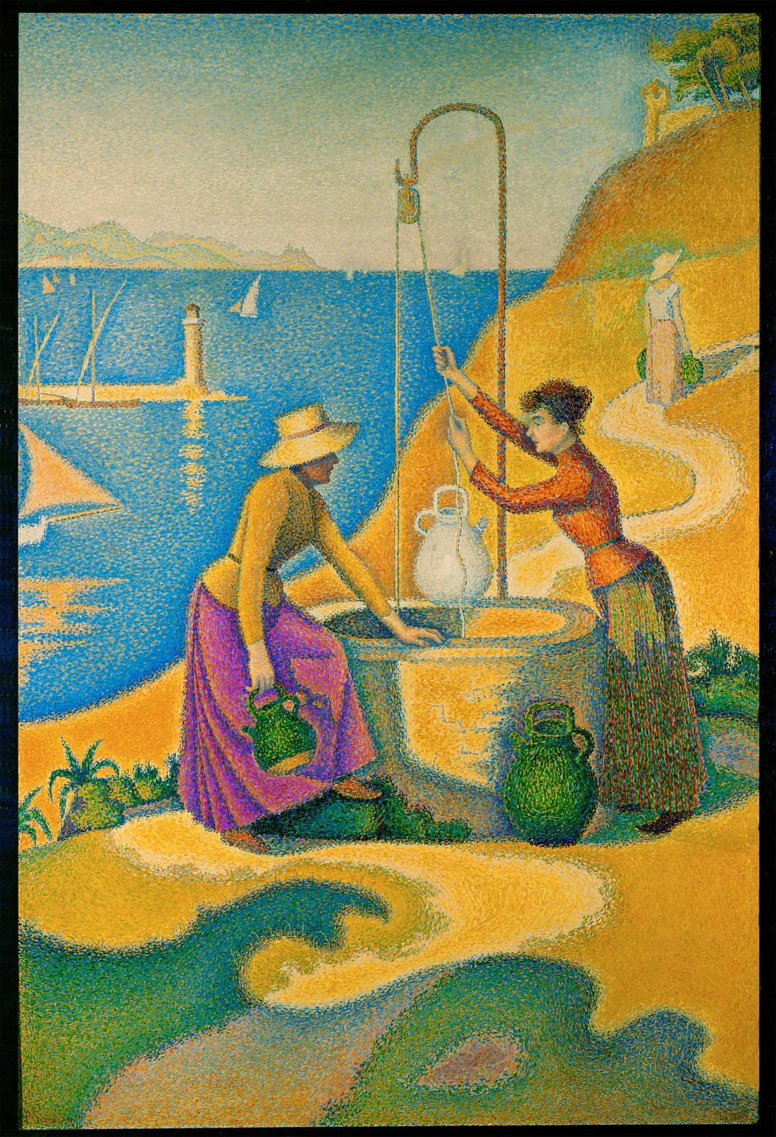 Women at the Welllabel QS:Lfr,"Femmes au puits"label QS:Len,"Women at the Well" — Paul Signac