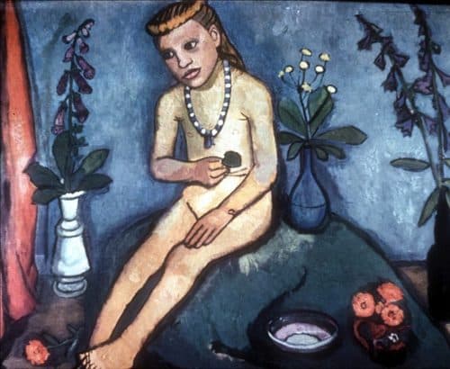 Modersohn Mädchenakt Blumenvasen — Paula Modersohn-Becker