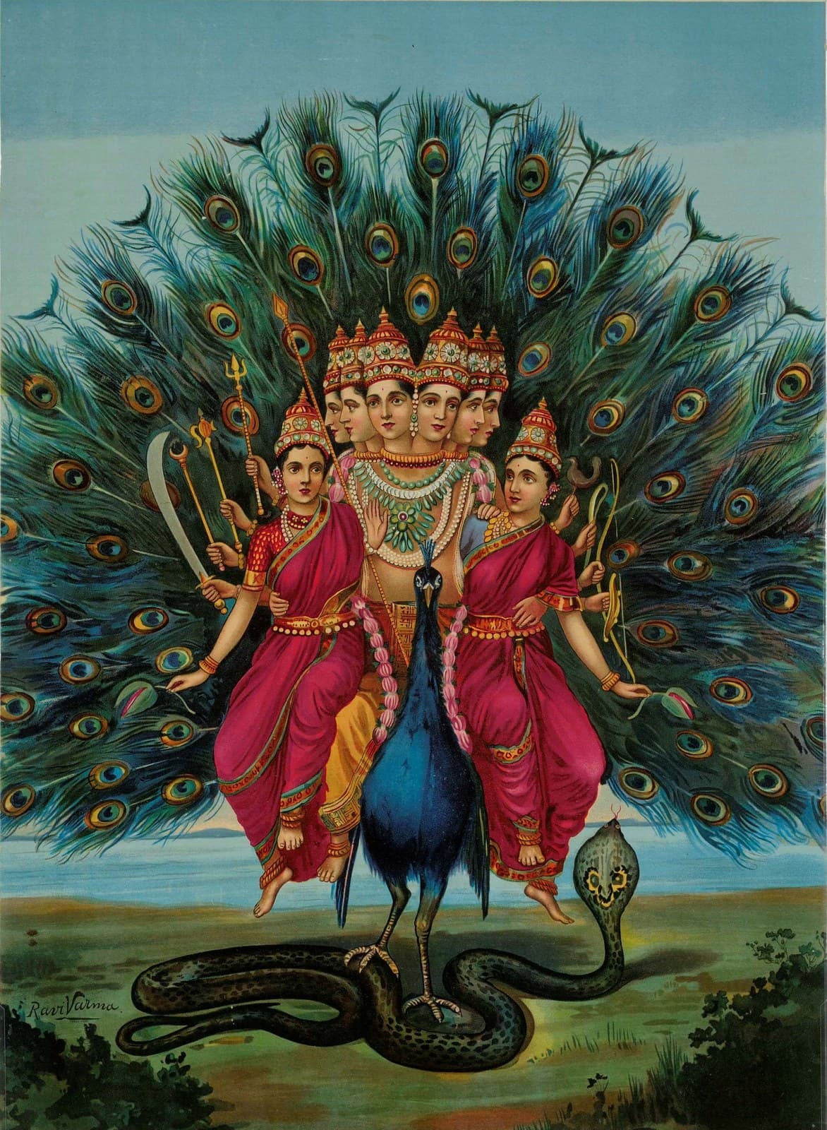 Sri Shanmukha Subrahmanya Swamilabel QS:Len,"Sri Shanmukha Subrahmanya Swami"label QS:Lar,"سري شانموكاها سوبرامانيا سوامي"label QS:Lml,"ശ്രീ ഷണ്മുഖ സുബ്രഹ്മണ്യസ്വാമി" — Raja Ravi Varma