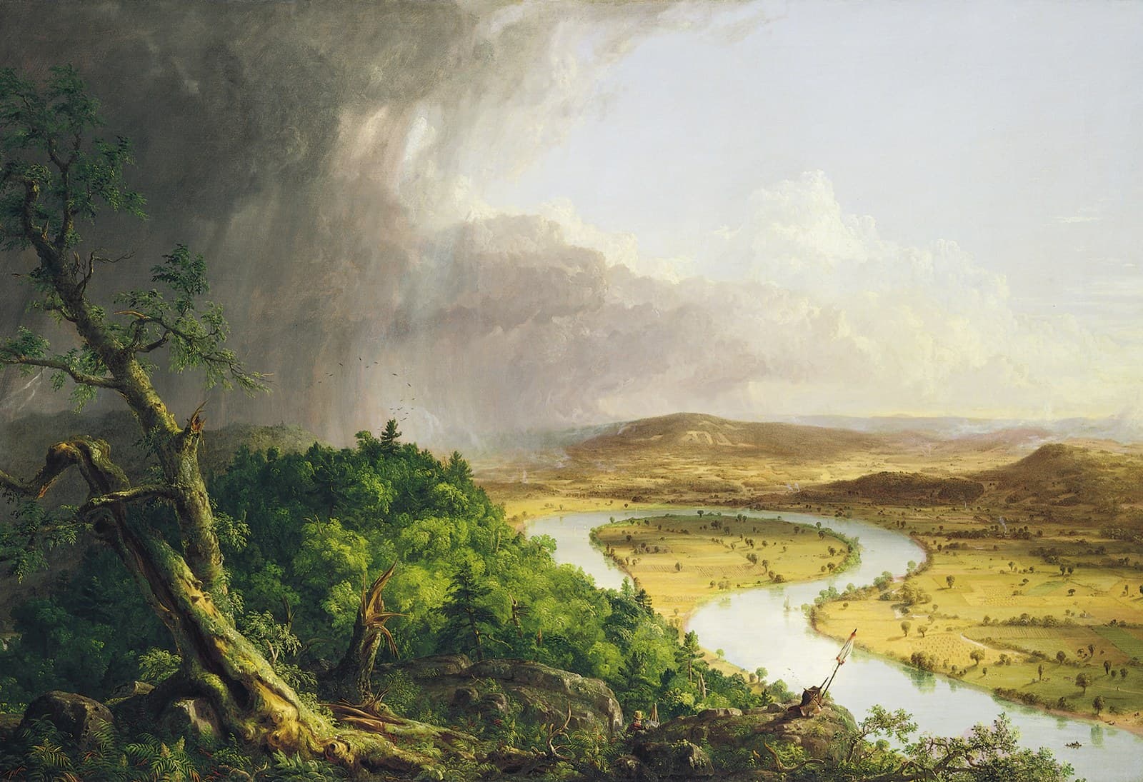View from Mount Holyoke, Northampton, Massachusetts, after a Thunderstorm—The Oxbow — Thomas Cole