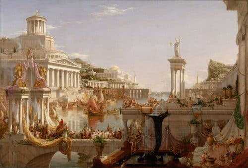 The Course of Empire: The Consummation of Empire label QS:Len,"The Consummation of Empire from The Course of the Empire."label QS:Lar,"«كمال الإمبراطوريَّة»، اللوحة الثالثة من سلسلة لوحات طوماس كول المُسمَّاة مسار الإمبراطورية" — Thomas Cole
