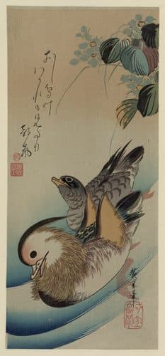 Mandarin duck woodcut — Utagawa Hiroshige