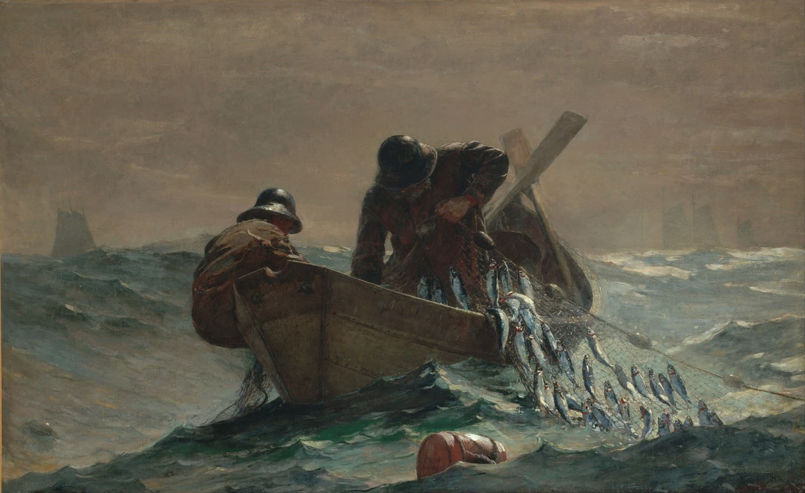 The Herring Net label QS:Len,"The Herring Net" — Winslow Homer